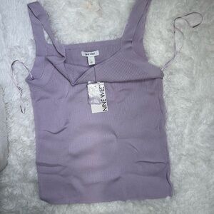 Nine West Women's Lavender Ribbed Tank Top